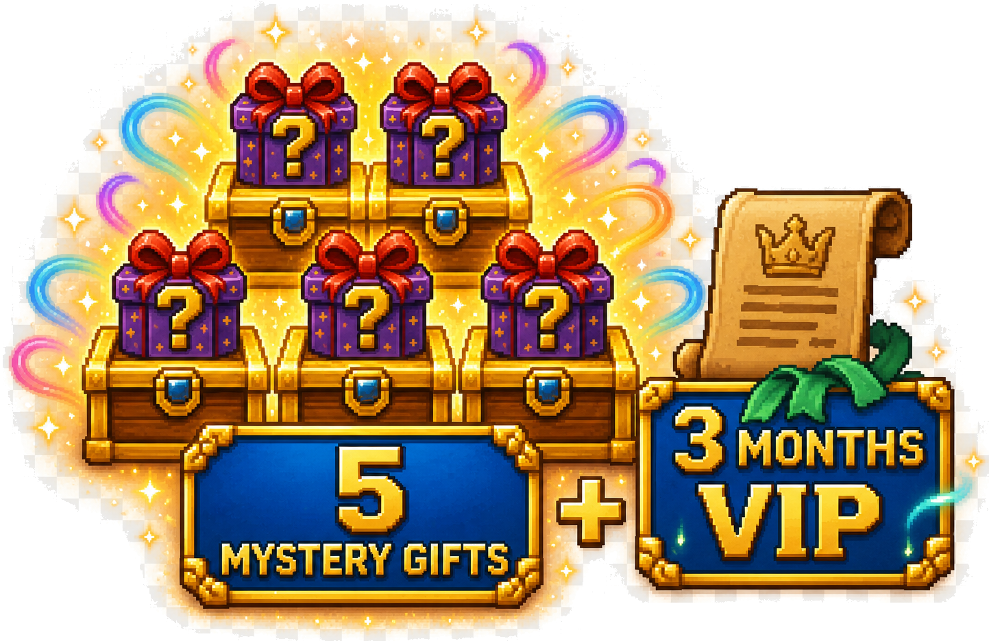 5 Mystery Gifts and 3 months VIP